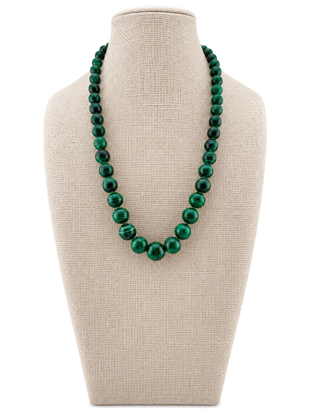 Malachite Graduated Beaded Necklace - 20”